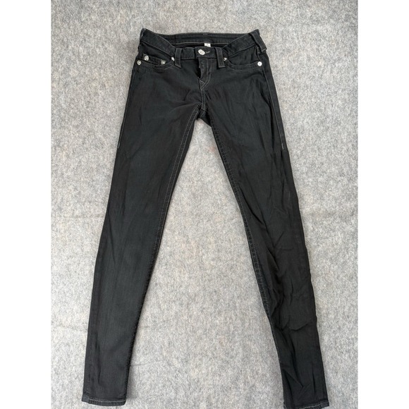 True Religion Denim - True Religion Black Mid Rise Stretch Denim Skinny Jeans Women's Size 27